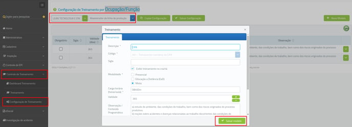 Configuração treinamento 01-1